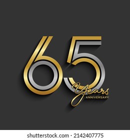 65th anniversary logotype. Anniversary celebration template design for booklet, leaflet, magazine, brochure poster, banner, web, invitation or greeting card. Vector illustrations.