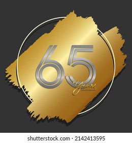 65. Jubiläum-Logo. Jubiläum-Template-Design für Broschüren, Broschüren, Magazine, Broschüren, Banner, Web, Einladung oder Grußkarte. Vektorgrafiken.