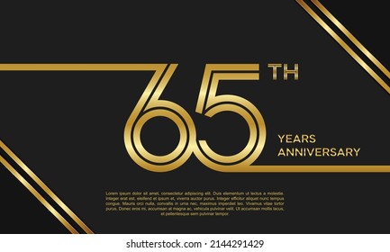 65th anniversary logotype. Anniversary celebration template design for booklet, leaflet, magazine, brochure poster, banner, web, invitation or greeting card. Vector illustrations.