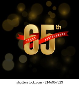 65th Anniversary logotype. Anniversary celebration template design for booklet, leaflet, magazine, brochure poster, banner, web, invitation or greeting card. Vector illustrations.
