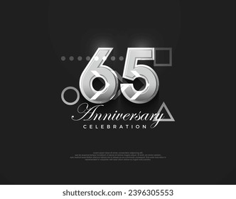 65th anniversary number, modern elegant and simple. Premium vector background for greeting and celebration.