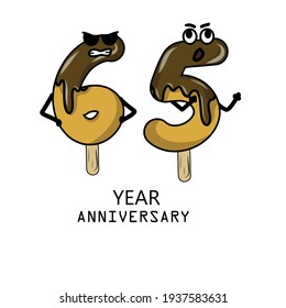 65º aniversario celebración ilustración de diseño de plantillas vectoriales