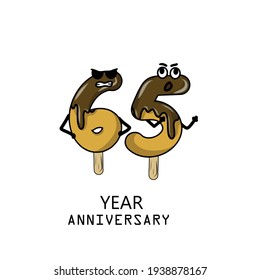 65-jähriges Jubiläum Vektor Template Design Illustration