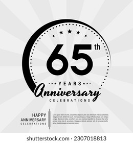 65th year anniversary design template. vector template illustration