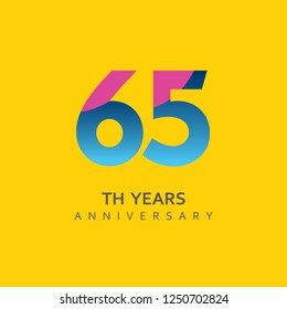 65th Year Anniversary Vector Template Design Illustration.