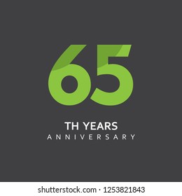 65th Year Anniversary Vector Template Design Illustration.