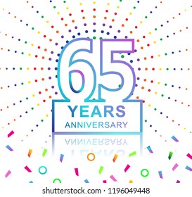 65th Years Anniversary Celebration Colorful Design Stock Vector ...