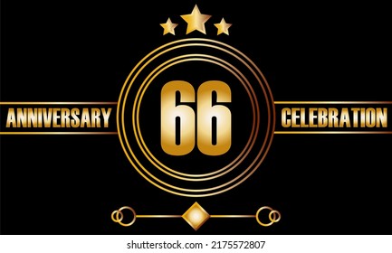 66 Anniversary Celebration Sixtysix Years Birthday Stock Vector ...
