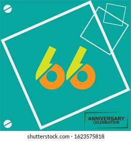 66 anniversary celebration vector concept template design illustration