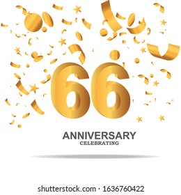 66 anniversary celebration vector concept template design illustration