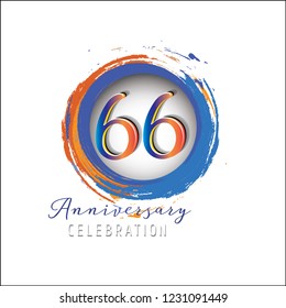 66 Anniversary Logo light orange blue