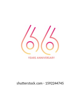66 anniversary logotype with gradient colors for celebration purpose and special moment