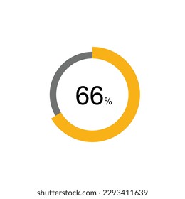 66% Circle loading icon template. Update or loading symbol for web or application, 66 percent.