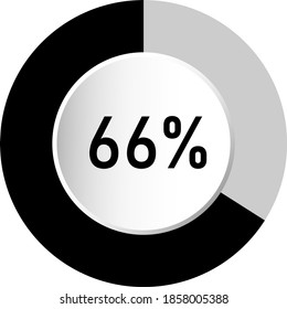 66% circle percentage diagram ready-to-use for web design, user interface (UI) or infographic - indicator with black and ash