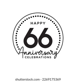 66 concept, monochrome, design for event, invitation card, greeting card, banner, poster, flyer, book cover and print. Vector Eps10