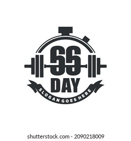 66 day fitness logo with circle combination