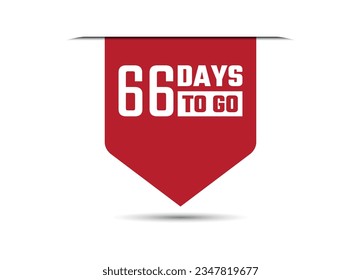 66 days to go red banner design vector illustration