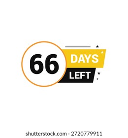 Quedan 66 días Número de cuenta regresiva Plantillas de Anuncio tiempo icono diseño de Vector