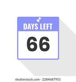 66 Tage Verbleibendes Countdown-Symbol 66 Tage verbleiben, um Werbebanner zu verwenden