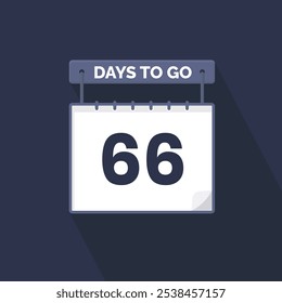 66 Days Left Countdown for sales promotion. 66 days left to go Promotional sales banner