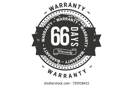 66 days warranty icon vintage rubber stamp guarantee