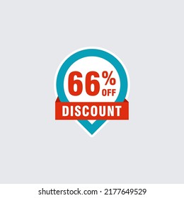 66 discount, Sales Vector badges for Labels, , Stickers, Banners, Tags, Web Stickers, New offer. Discount origami sign banner