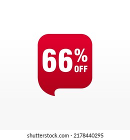 66 Rabatt, Sales Vector Badges für Labels, , Stickers, Banner, Tags, Web-Aufkleber, Neues Angebot. Discount-Origami-Zeichenbanner