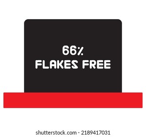 66% Flakes Free sign tag warning banner vector art illustration Isolated on White Background in various color