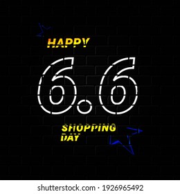 6.6 Happy Shopping day banner template promotion design for business.