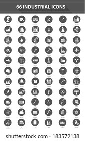 66  Industrial & Construction icons,Dark version,vector