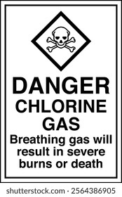 66 ISO 7010 GHS Chemicals Label and Hazard CAUTION Chlorine Gas Breathing Gas Will Result in Severe Burns or Death Vertical.eps
