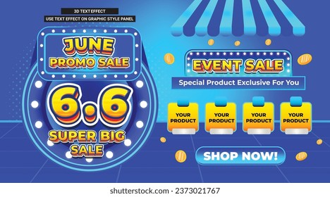 6.6 SONDERANGEBOT FÜR DEN 3D-TEXT ERREICHBAR PAYTAG SPEZIELLES FLASH SALE EVENT CASHBACK DISCOUNT SOCIAL MEDIA PROMO GIVEAWAY TEMPLATE HINTERGRUND