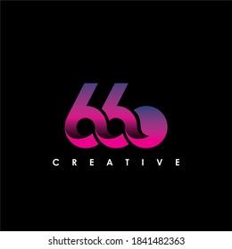 66 Letter Initial Logo Design Template Vector Illustration