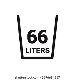 66 liters icon vector liquid measure vector white background