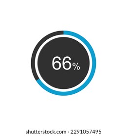 66% Loading. 66% circle diagrams Infographics vector, 66 Percentage ready to use for web design ux-ui.