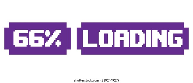 66 % Wiederbeladen des Prozentzeichens der Vektorgrafik mit fantastischer Schriftart und violetter weißer Farbe