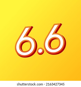 6.6 logo for sale poster. 6.6 Online super sale banner template on yellow background.