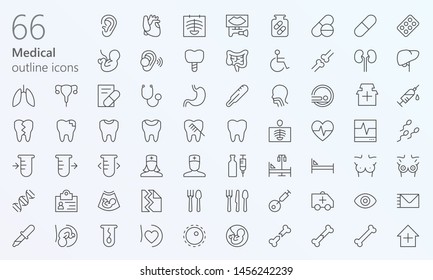 66 medical outline easy icons