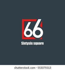 66 Number logo design vector element