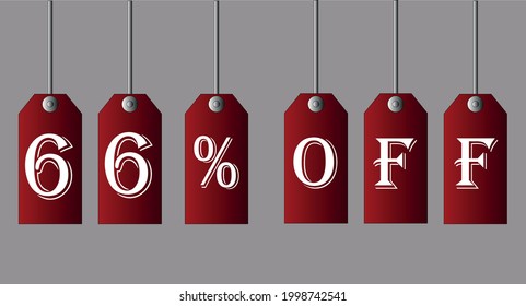 66% de descuento en cupones rojos para ofertas especiales de descuento.