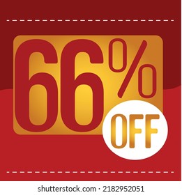 66% de descuento. banner rojo y naranja con globo flotante para promociones y ofertas
