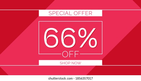 66% off special offer banner, 66% off simple banner design