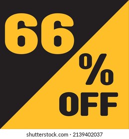 Up To 66% Off Special Offer sale sticker black and gold, vector illustration