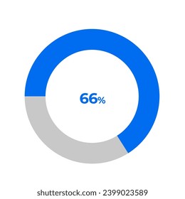 66 percent pie chart outline stroke vector illustration eps 