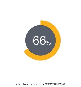 66% percentage infographic circle icons,66 percents pie chart infographic elements for Illustration, business, web design.