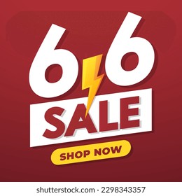 6.6 podium super sale banner template design for web or social media. Promotional Business Flash Sale Design. Vector May 6 Special Offer Illustration.