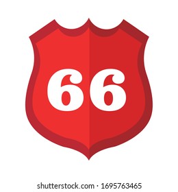 66 route signal flat detailed style vector illustration design