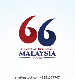 66 Selamat Hari Kebangsaan Malaysia (Translation: Happy Malaysia National Day). Independence Day of Malaysia. Vector Illustration.