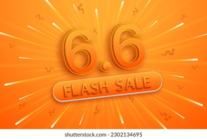 6.6 Shopping Day Flash Sale templates or banners for website or social media promotion and online shopping.
