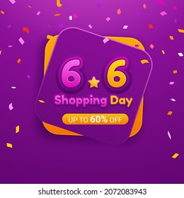 6.6 Super sale discount banner template promotion design